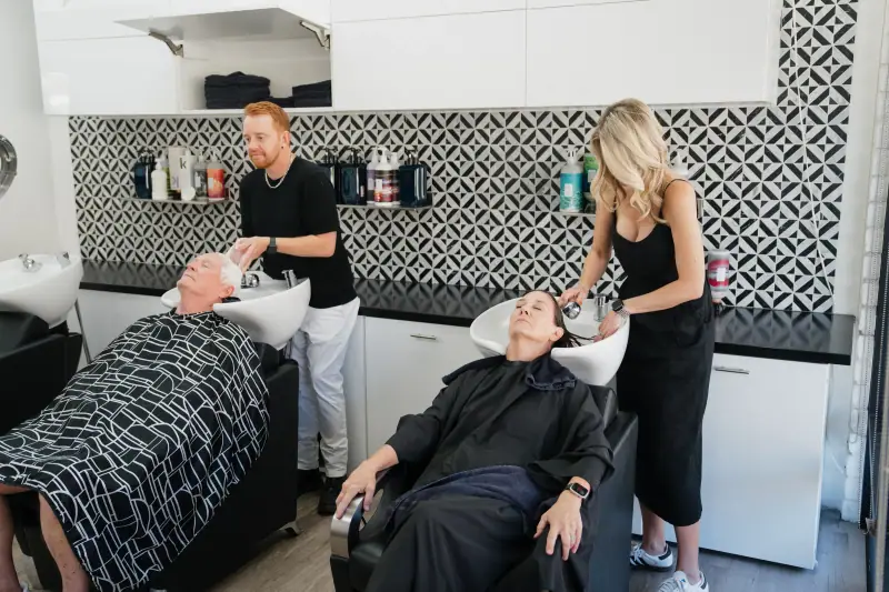 Inside the angelajoneshair salon on Palm Canyon Drive